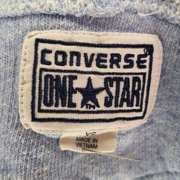 Converse Light Blue Roll Sleeve Zip Hoodie size XSmall - Picture 5 of 7